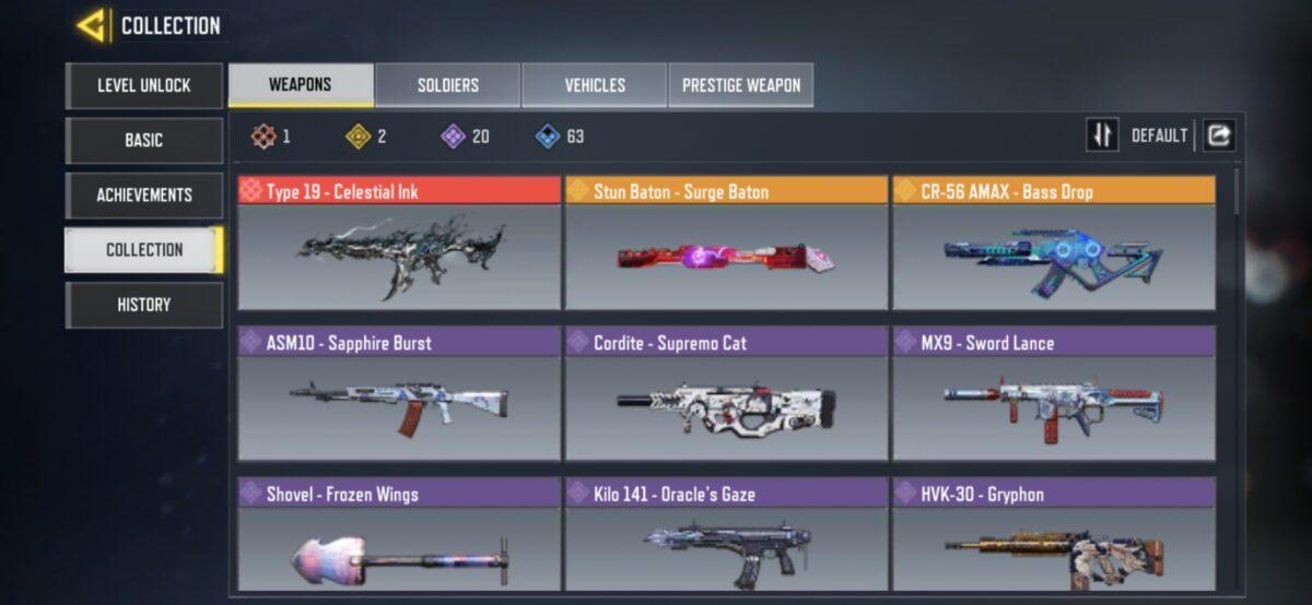 اکانت کالاف دیوتی کد 1056 گان ها