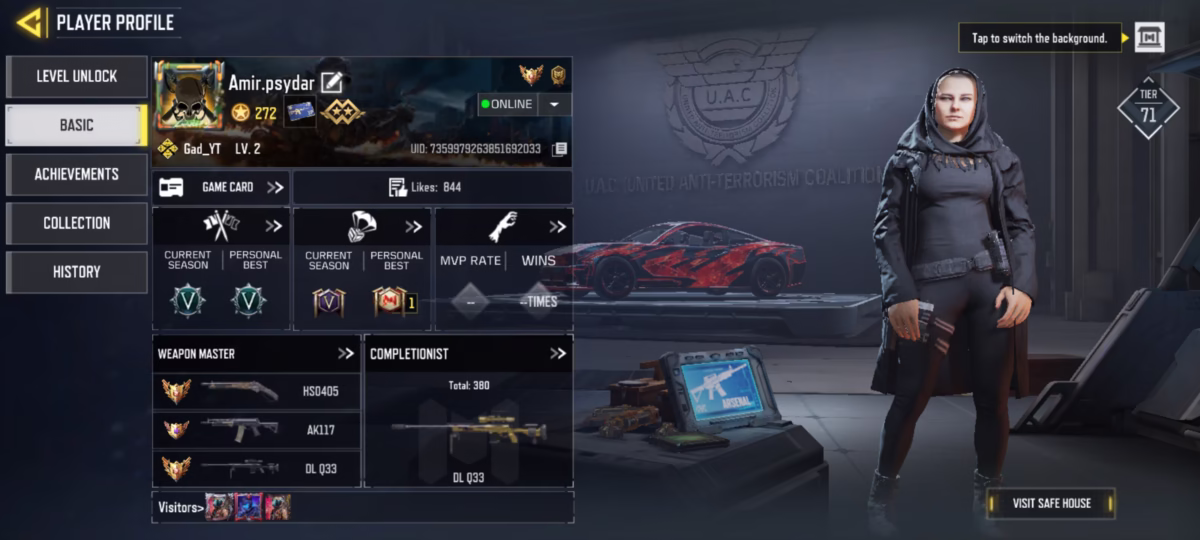 اکانت کالاف دیوتی کد 1163 2