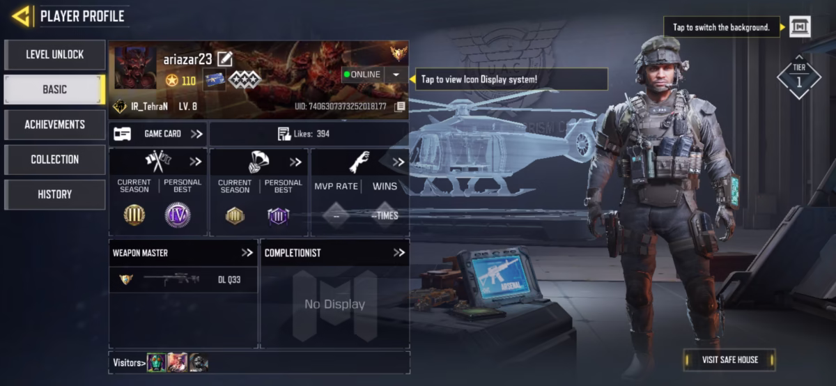 اکانت کالاف دیوتی کد 1162