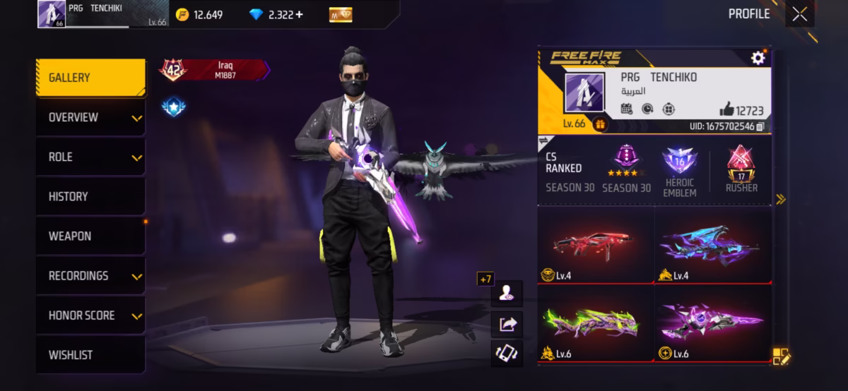 اکانت فری فایر کد 3018 2