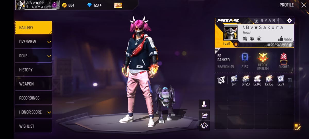 اکانت فری فایر کد 3015 2