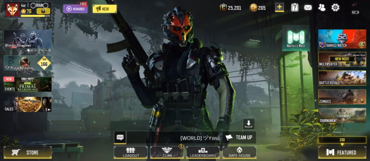 اکانت کالاف دیوتی موبایل کد 1218