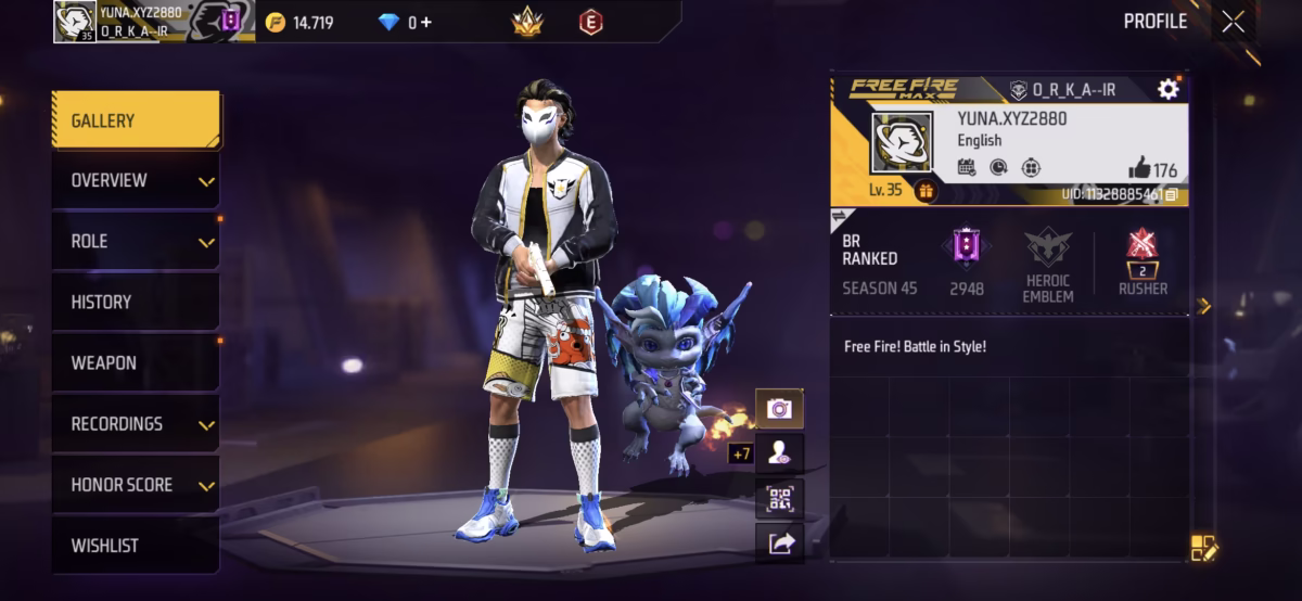 اکانت فری فایر کد 3025 2