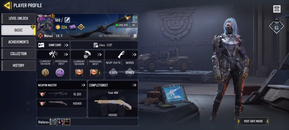 اکانت کالاف دیوتی موبایل کد 1271