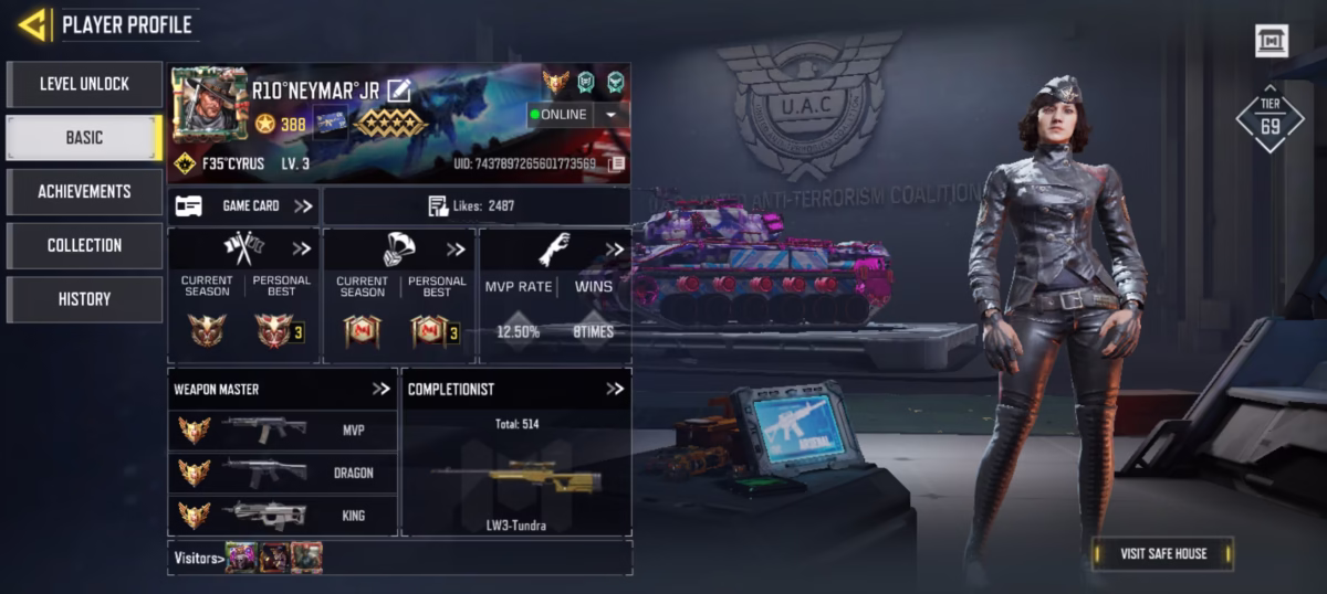 اکانت کالاف دیوتی موبایل کد 1256 2