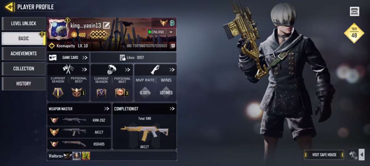 اکانت کالاف دیوتی موبایل کد 1261