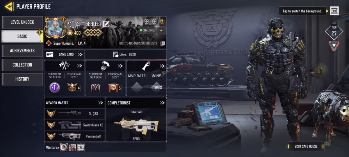 اکانت کالاف دیوتی موبایل کد 1272 2