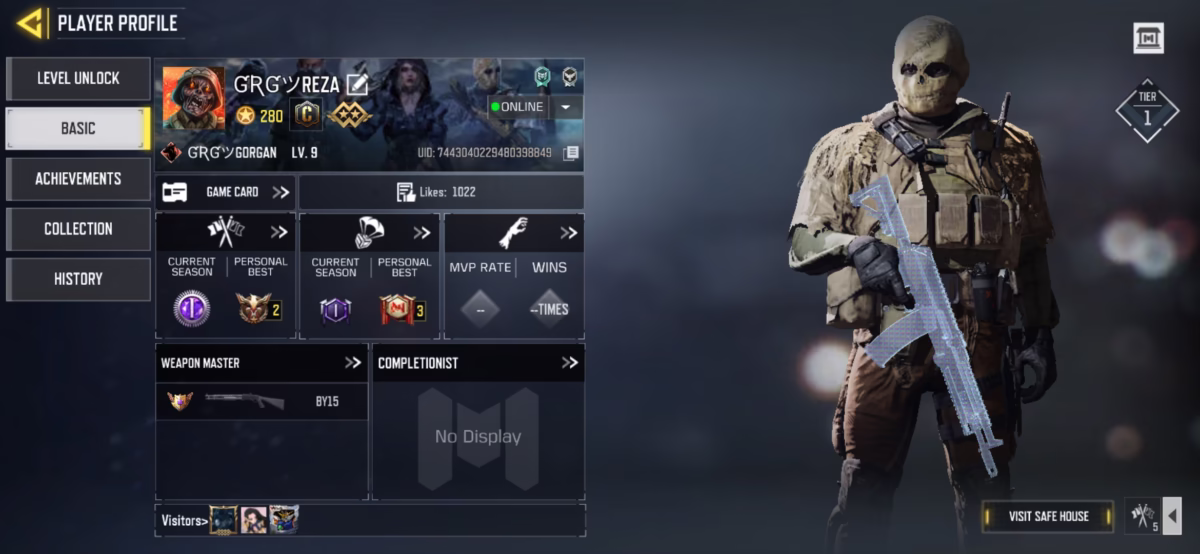 اکانت کالاف دیوتی موبایل کد 1241 2