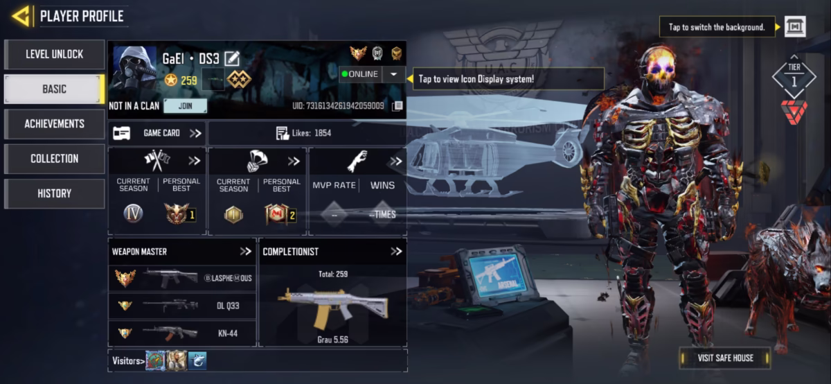 اکانت کالاف دیوتی موبایل کد 1285 2