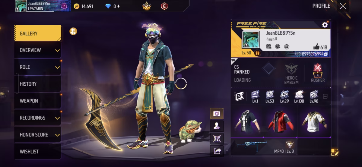 اکانت فری فایر کد 3032