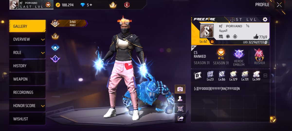 اکانت فری فایر کد 3040