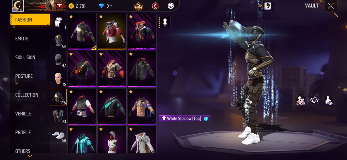 اکانت فری فایر کد 3044 4