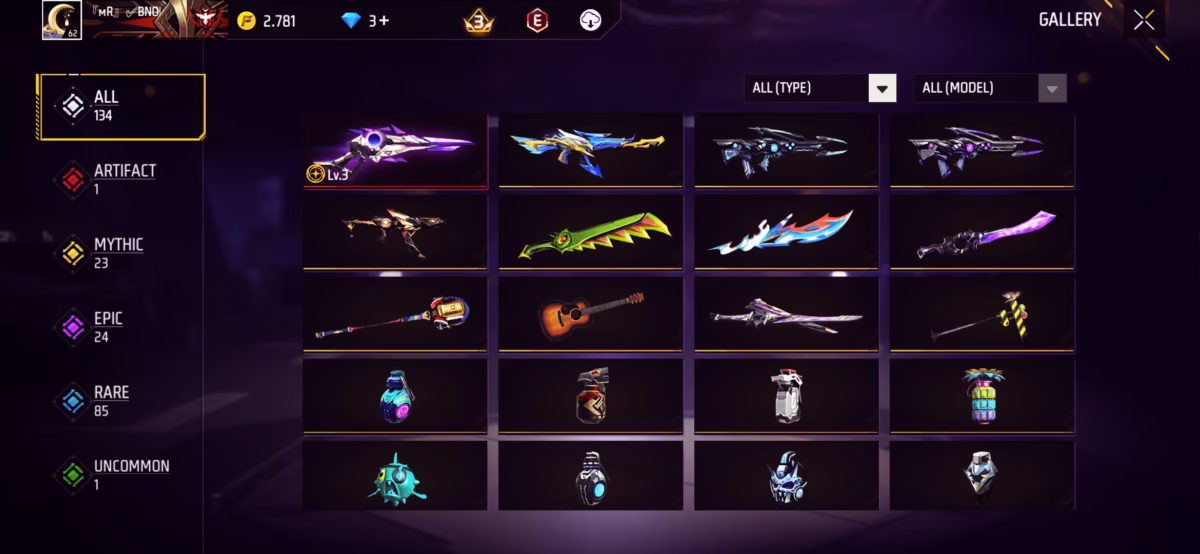 اکانت فری فایر کد 3044 2