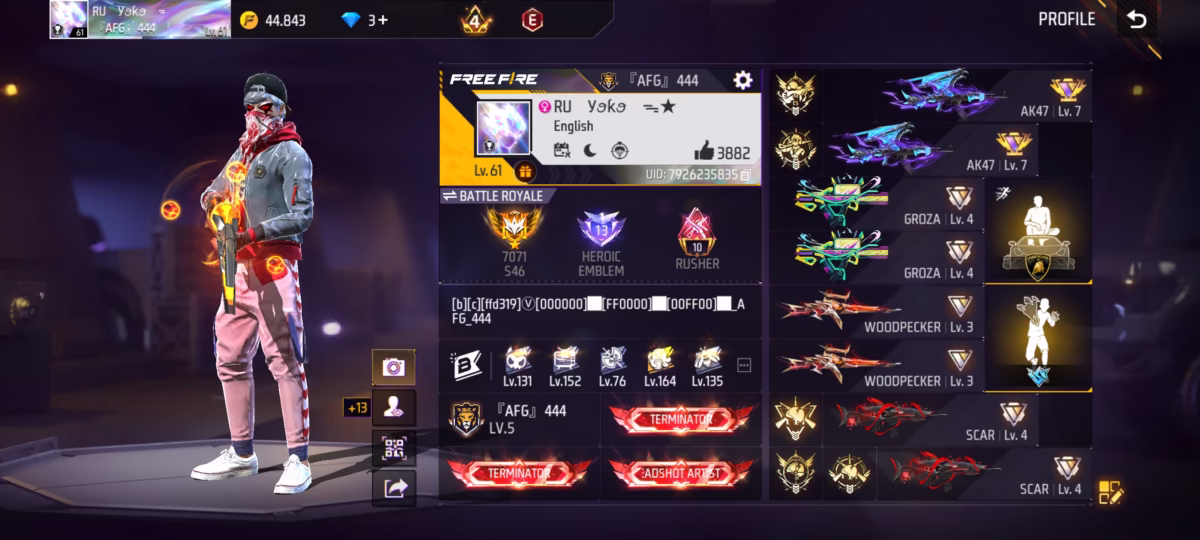 اکانت فری فایر کد 3055