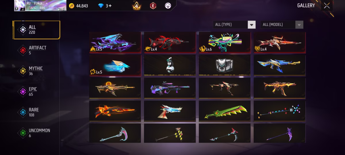 اکانت فری فایر کد 3055 2